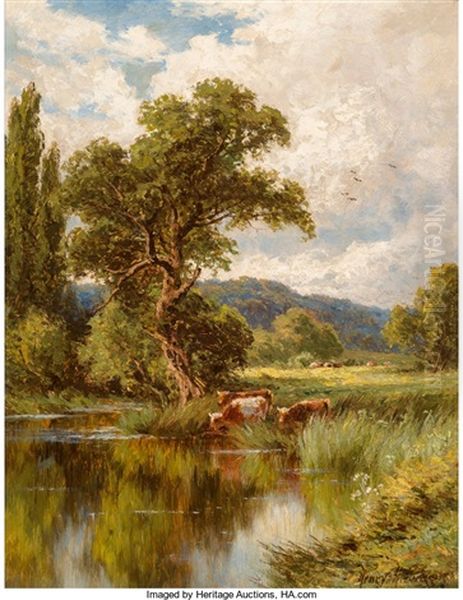 The Thames Near Henley Oil Painting by Henry H. Parker