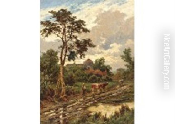 Evening At Sonning-on-thames Oil Painting by Henry H. Parker