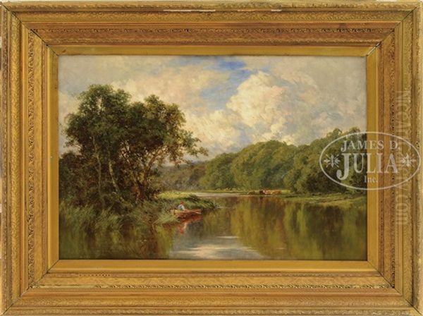 The Silent Waters Of The Thames Oil Painting by Henry H. Parker