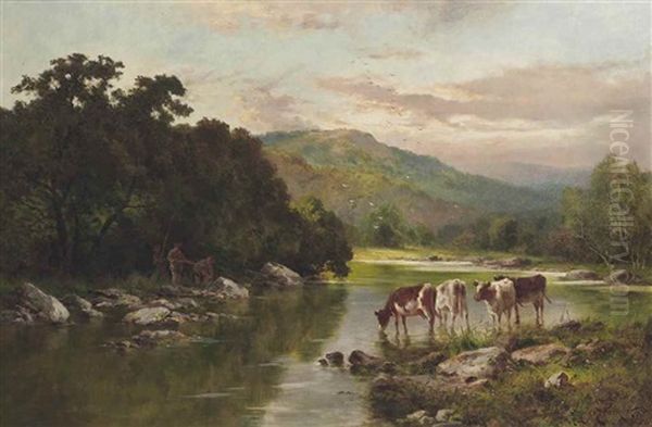 On The Lledr, North Wales Oil Painting by Henry H. Parker