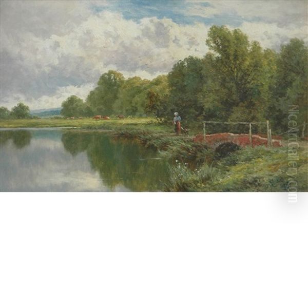 The Way Near Elstead, Surrey Oil Painting by Henry H. Parker