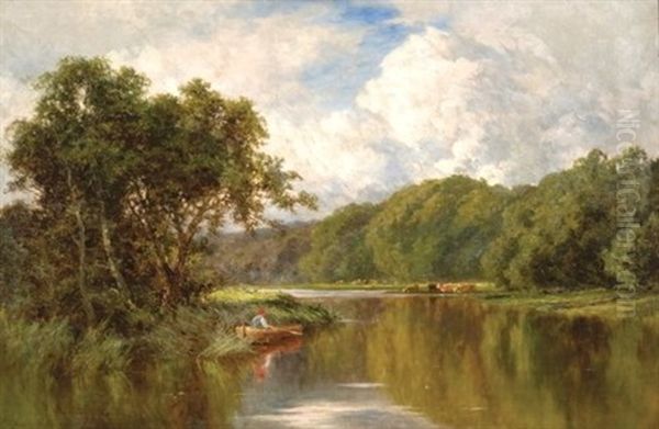 The Silent Waters Of The Thames Oil Painting by Henry H. Parker