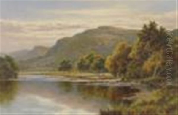 Llyn Crafnant North Wales Oil Painting by Henry H. Parker