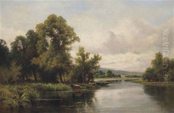 A Tranquil Day On The River Ouse Oil Painting by Henry H. Parker