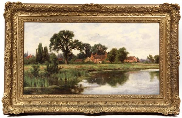 The Kennet, Midgham, Berks Oil Painting by Henry H. Parker