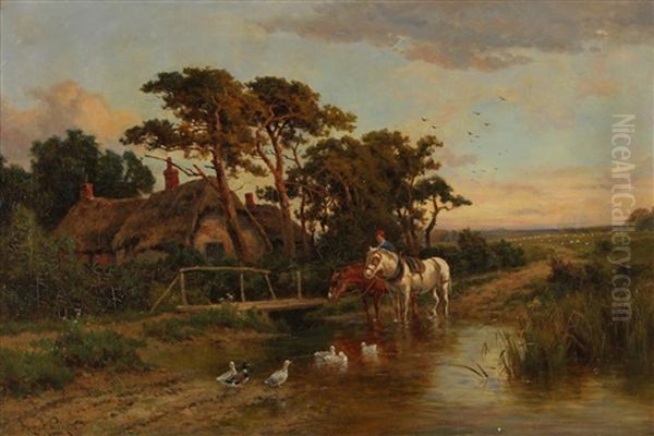 When Evening Shadows Fall Oil Painting by Henry H. Parker