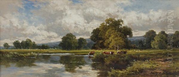 On The Avon, Near Salisbury (+ Betws Y Coed, North Wales; Pair) by Henry H. Parker