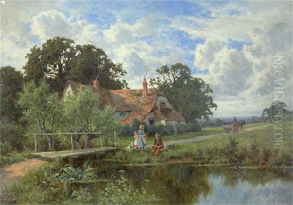 The Brook Oil Painting by Henry H. Parker