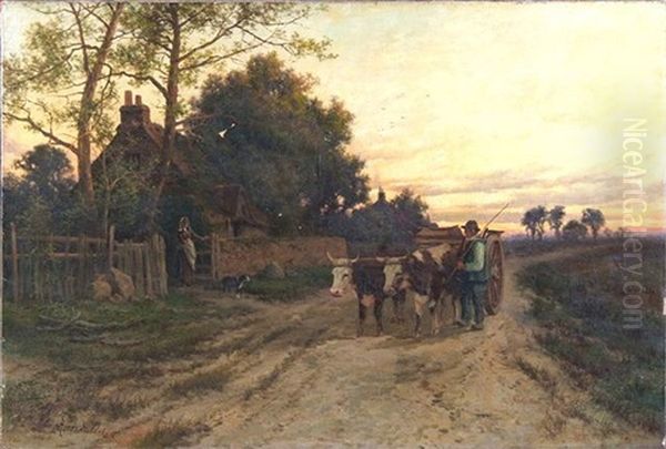 A Road In Brittany Oil Painting by Henry H. Parker