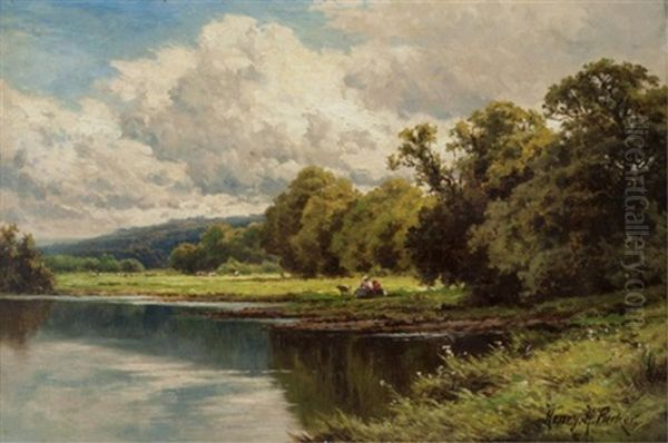 Sleeping Waters On The Thames Oil Painting by Henry H. Parker