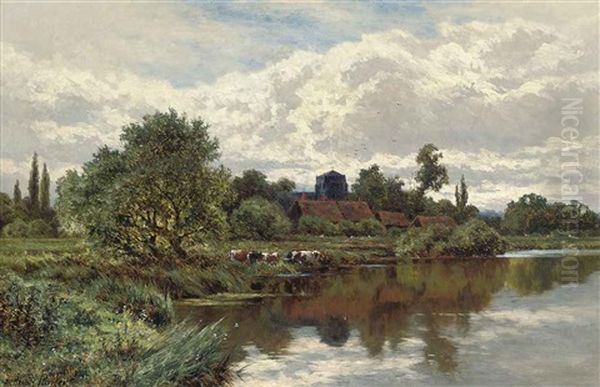 A Stream Near Shalford, Surrey by Henry H. Parker