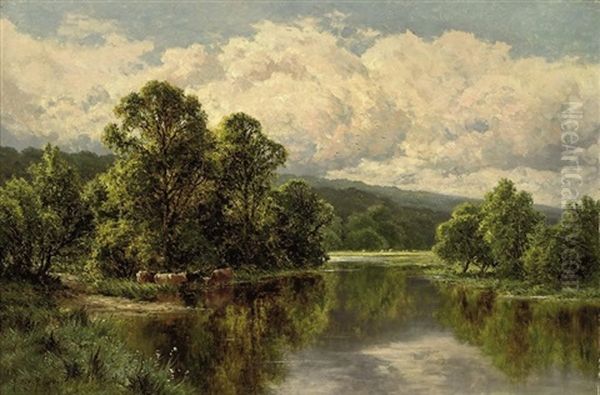 Summer On The River Oil Painting by Henry H. Parker