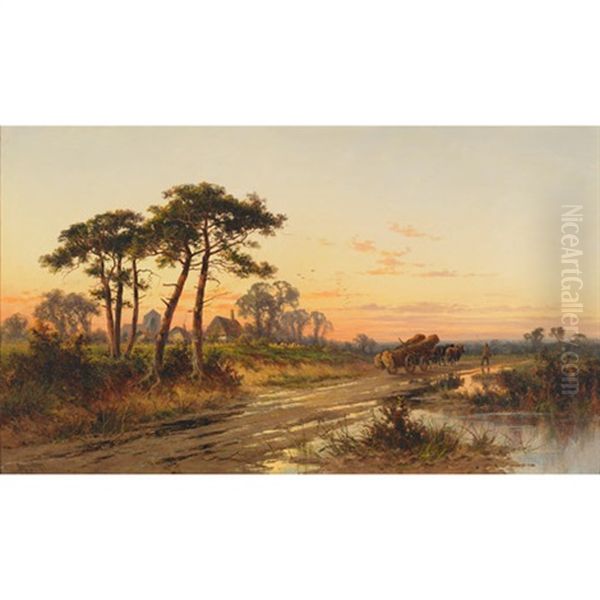 Near Guilford, Surrey Oil Painting by Henry H. Parker