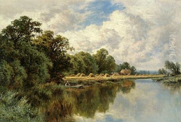 Chertsey On Thames Oil Painting by Henry H. Parker