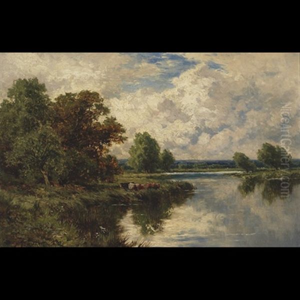 On The Avon Near Stratford-on-avon Oil Painting by Henry H. Parker