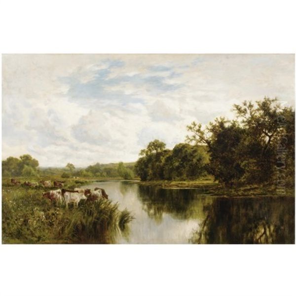 Near Henley On Thames Oil Painting by Henry H. Parker