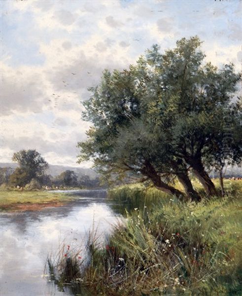 Near Bray On Thames Oil Painting by Henry H. Parker