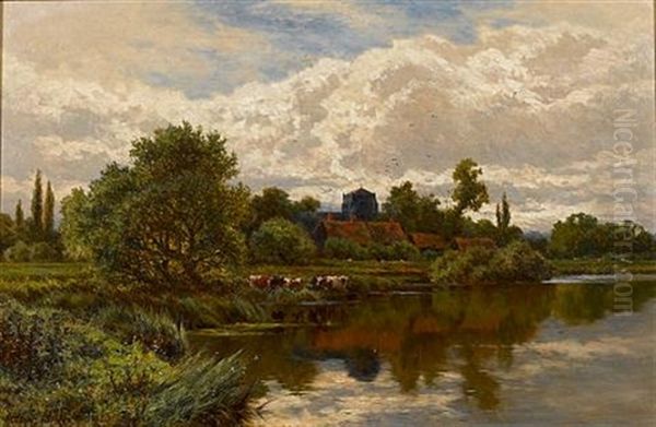 A Stream Near Shalford, Surrey by Henry H. Parker