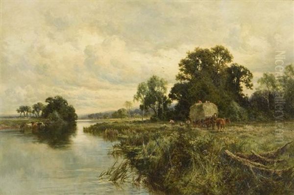 Great Marlow On Thames Oil Painting by Henry H. Parker