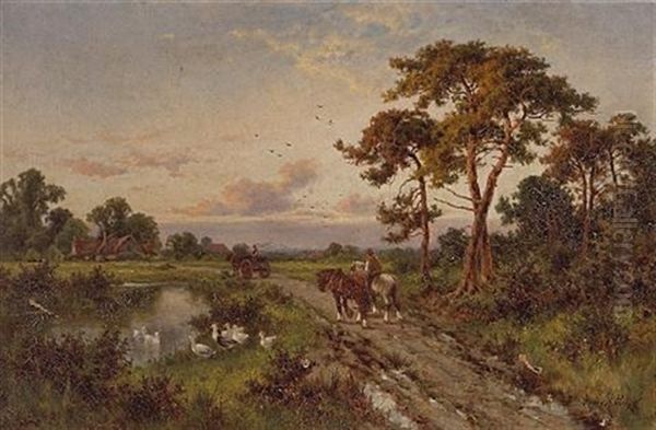 Returning Home At Day's End Oil Painting by Henry H. Parker