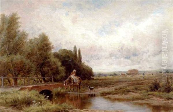 Haymaking, Near Stratford-on-avon Oil Painting by Henry H. Parker