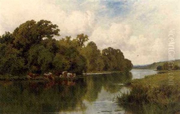 On The Stort, Harlow, Essex Oil Painting by Henry H. Parker