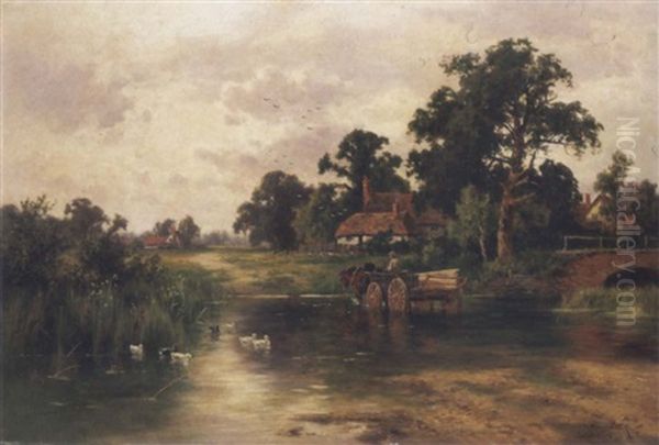 Across The Ford Oil Painting by Henry H. Parker