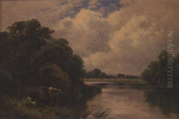 Near Bisham, On Thames Oil Painting by Henry H. Parker