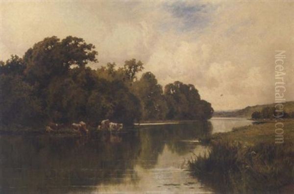 On The River Stort At Harlow, Essex by Henry H. Parker