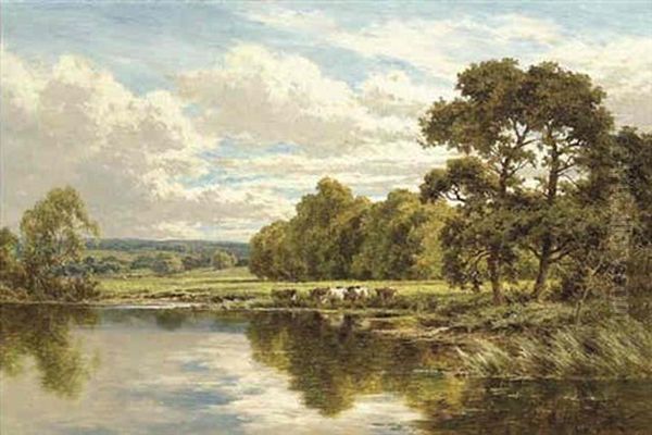 On The Banks Of The Thames At Streatley Oil Painting by Henry H. Parker