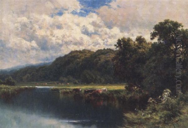 The Thames At Pangbourne Oil Painting by Henry H. Parker