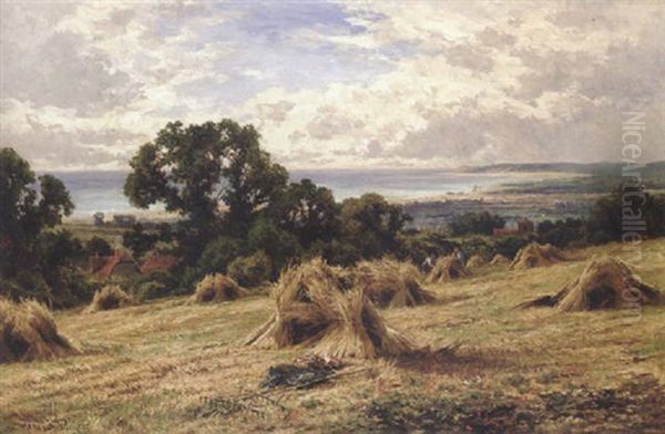 A Sussex Cornfield Oil Painting by Henry H. Parker