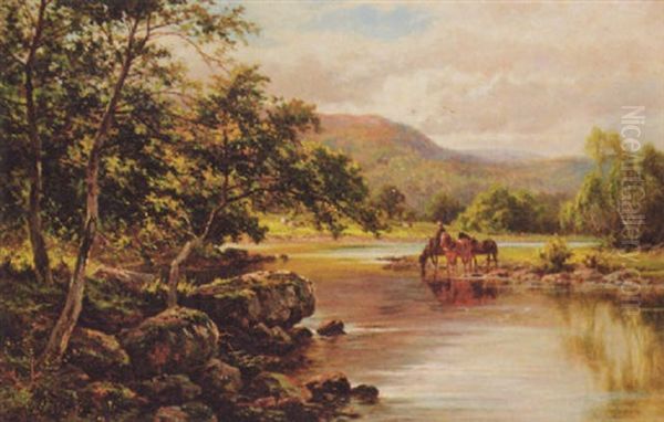 On The Lledr River, Near Wales Oil Painting by Henry H. Parker