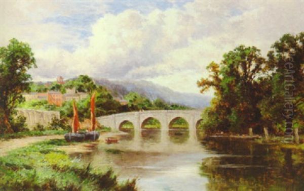 Richmond Bridge Oil Painting by Henry H. Parker