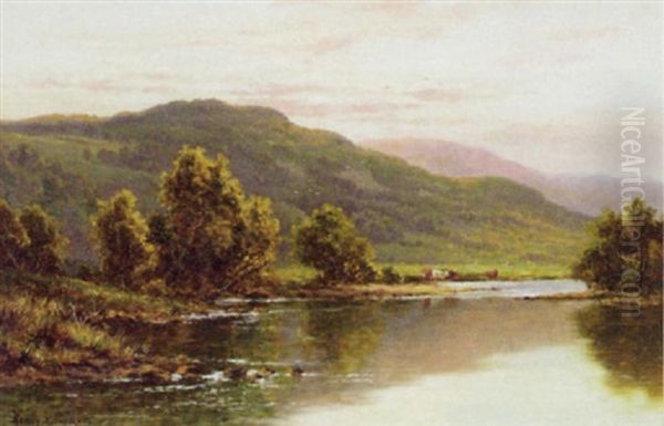 On The River Conway, North Wales Oil Painting by Henry H. Parker