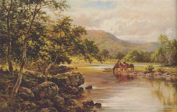 On The Lledr River, Near Wales Oil Painting by Henry H. Parker