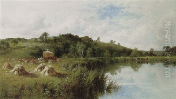 The Thames At Streatley, Oxfordshire Oil Painting by Henry H. Parker