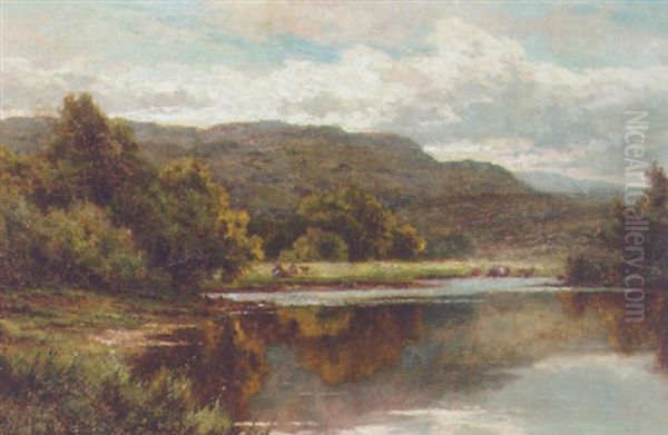 The Lledr River, North Wales Oil Painting by Henry H. Parker