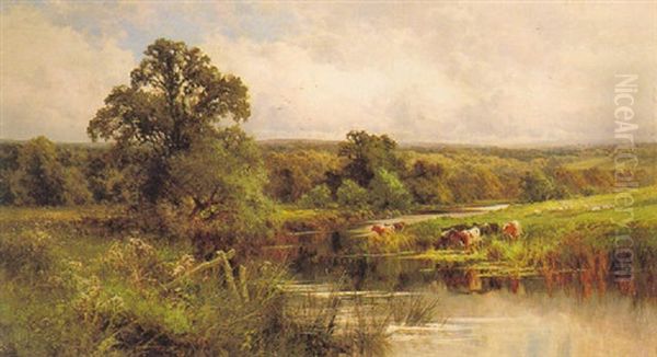 Basildon Woods On The Thames Oil Painting by Henry H. Parker