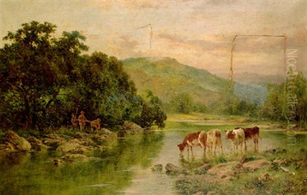 On The Lledr, North Wales Oil Painting by Henry H. Parker