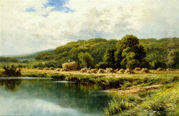 Harvesting On The Avon Oil Painting by Henry H. Parker