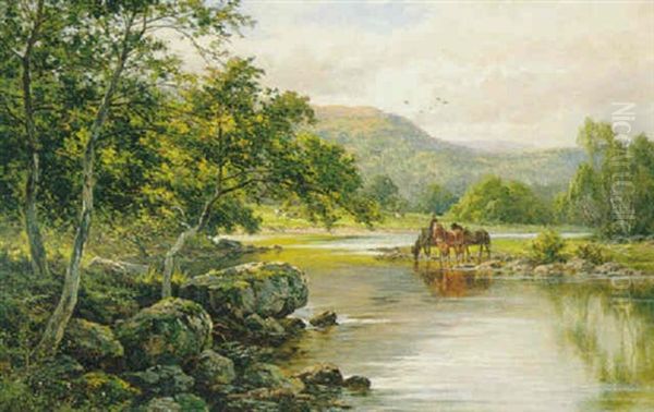 On The Lledr River, North Wales Oil Painting by Henry H. Parker