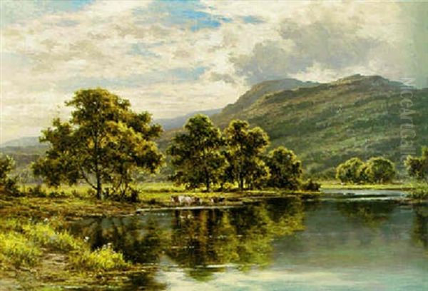 In The Fleur Valley, North Wales Oil Painting by Henry H. Parker