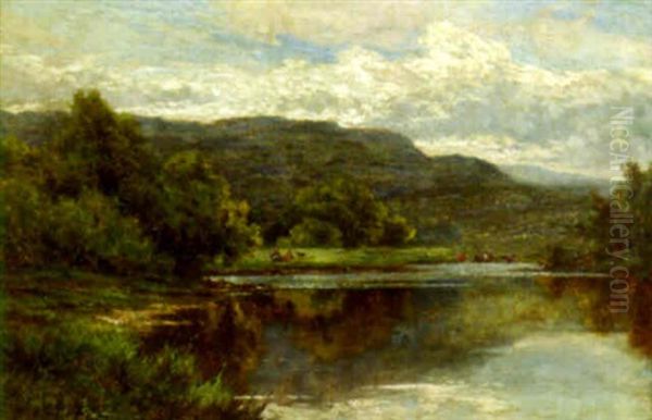 The Lledr River, North Wales Oil Painting by Henry H. Parker