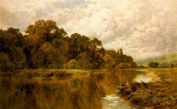 The Thames At Cleeve Oil Painting by Henry H. Parker