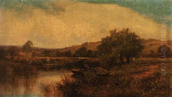 Near Goring On The Thames Oil Painting by Henry H. Parker