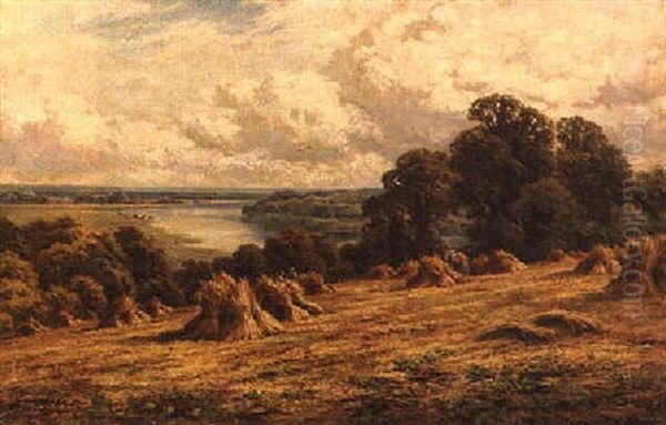 Harvesting Near Henley Oil Painting by Henry H. Parker