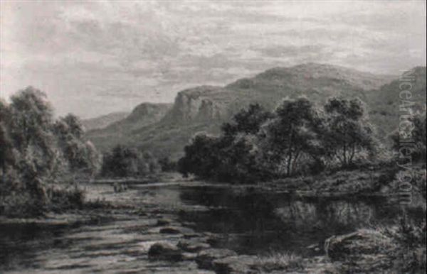 The Lledr Valley Oil Painting by Henry H. Parker