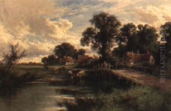 On The Thames Near Marlow Oil Painting by Henry H. Parker