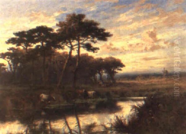 Evening On The Avon Oil Painting by Henry H. Parker